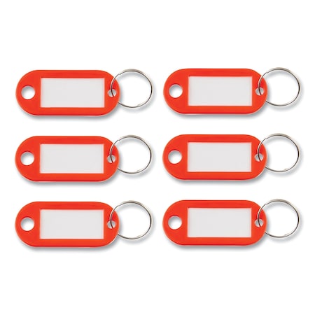 Advantus Key Tags Label Window, 0.88 x 0.19 x 2, Red, PK6, 6PK KEY98018